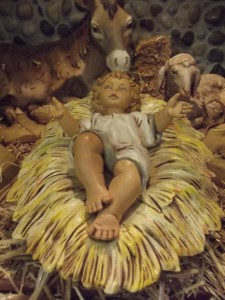 Baby Jesus in the Nativity at St. Jude Shrine